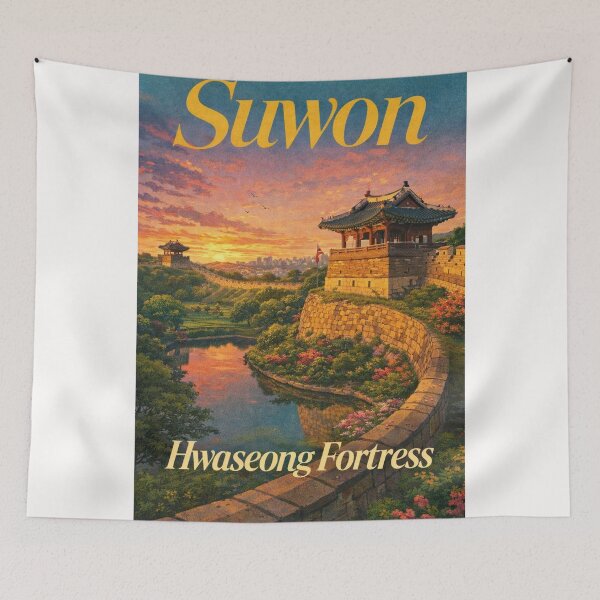 Item preview, Suwon South Korea Hwaseong Fortress Gyeonggi Province Historic City Walls designed and sold by Places On Earth.