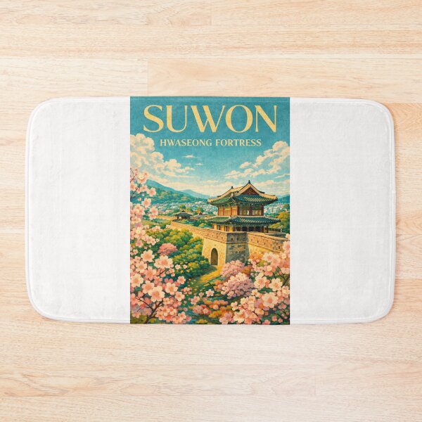Item preview, Suwon South Korea Hwaseong Fortress Cherry Blossom Gyeonggi Province City designed and sold by Places On Earth.