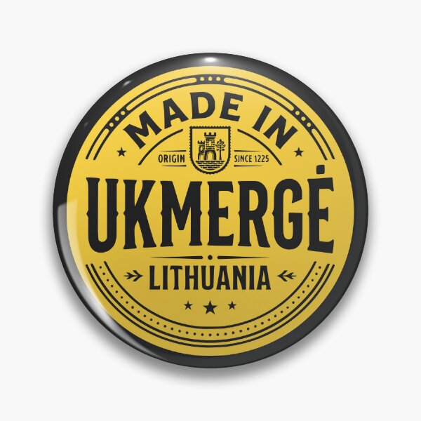Item preview, Made in Ukmergė Lithuania Yellow Badge designed and sold by EimSol.