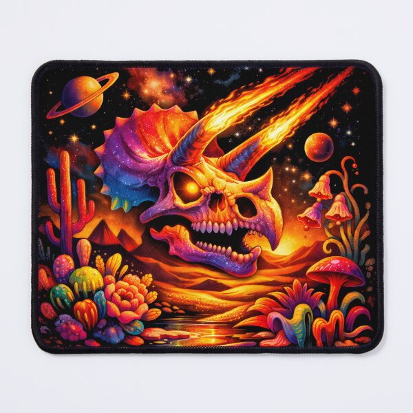 Item preview, Psychedelic Triceratops Skull Cosmic Desert designed and sold by SplashTastic.