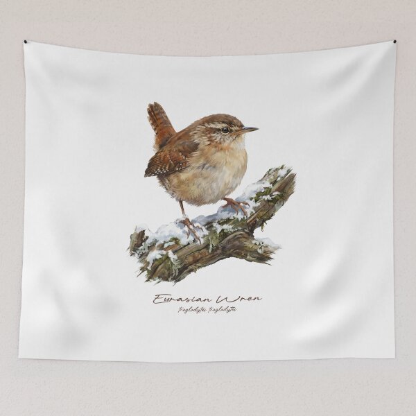 Item preview, Eurasian Wren on Snowy Branch designed and sold by Takeda-art.