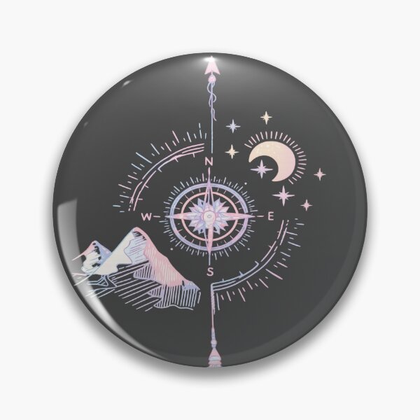 Item preview, Celestial Magic Compass - Boho Mountain Moon Adventure designed and sold by myforestfog.