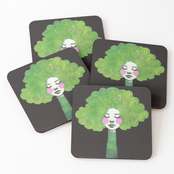 Item preview, Feminine Face with Organic Hair and Natural Energy designed and sold by SpaceArteSou.