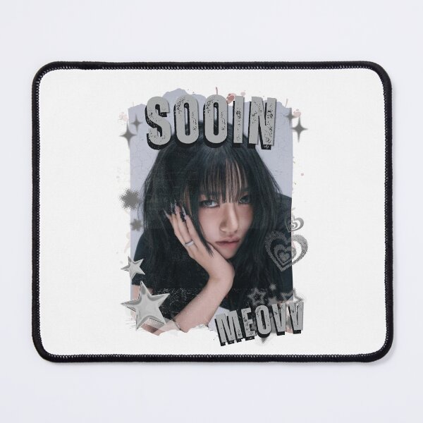 Item preview, MEOV Sooin Kpop Girl group K-music south korean girl group Black and White Collage Digital Art Portrait designed and sold by AJUNICE STUDIO.