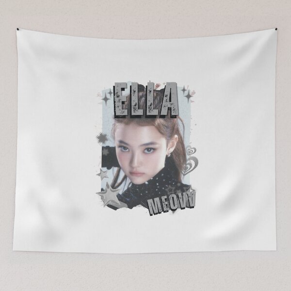 Item preview, MEOV Ella Kpop Girl group K-music south korean girl group Black and White Collage Digital Art Portrait designed and sold by AJUNICE STUDIO.