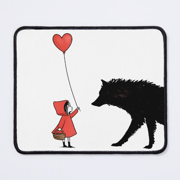 Item preview, Little Red Riding Hood and Big Bad Wolf - Heart Balloon Art designed and sold by myforestfog.