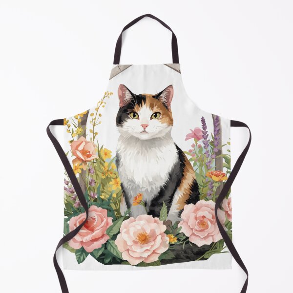 Item preview, Vintage Watercolor Floral Cat - Aesthetic Calico Kitten with Roses Sticker designed and sold by Timastorart.