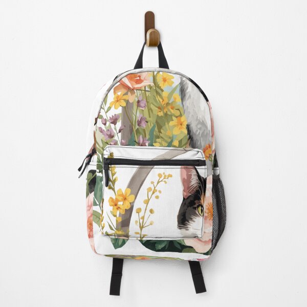 Item preview, Vintage Watercolor Floral Cat - Aesthetic Calico Kitten with Roses Sticker designed and sold by Timastorart.