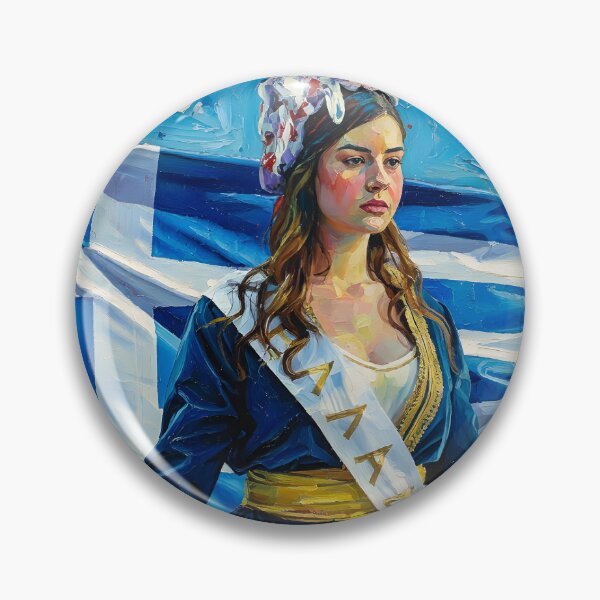 Item preview, Hellas - Woman with geek flag designed and sold by Lefteris Betsis.
