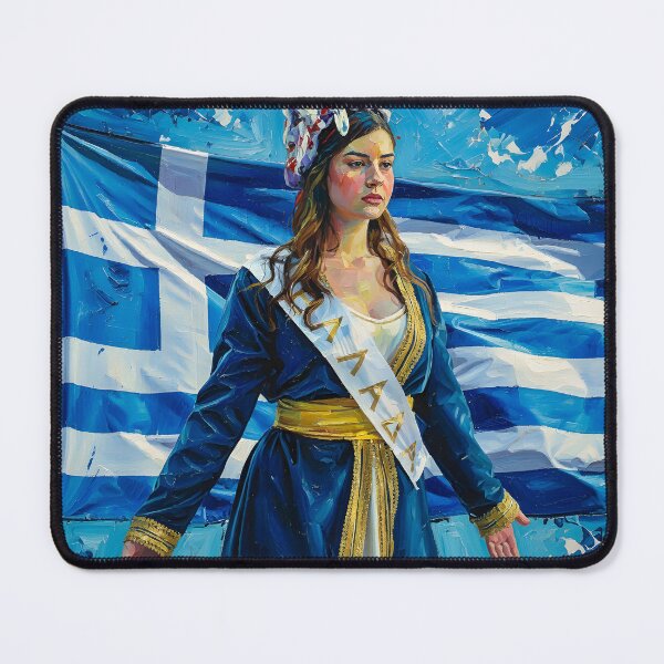 Item preview, Hellas - Woman with geek flag designed and sold by Lefteris Betsis.