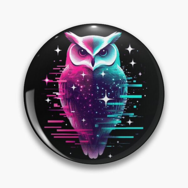 Item preview, Neon Owl – Cosmic Digital Glitch Design designed and sold by Dogandesighn.