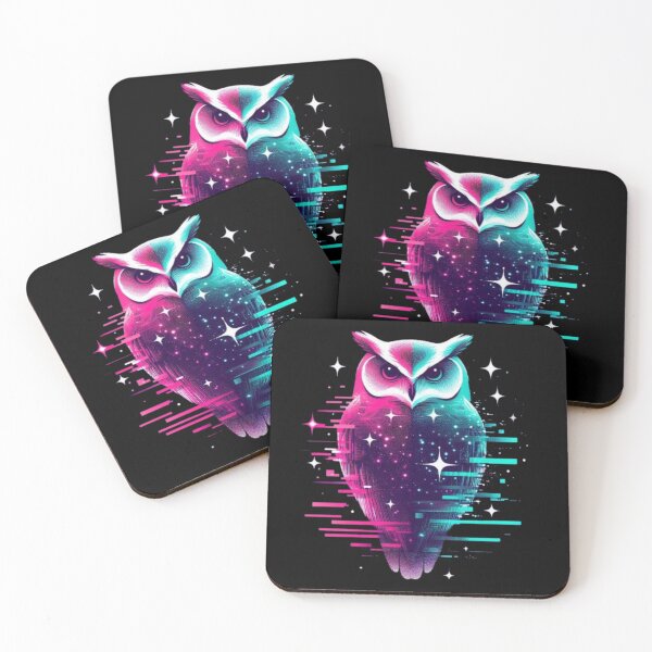 Item preview, Neon Owl – Cosmic Digital Glitch Design designed and sold by Dogandesighn.