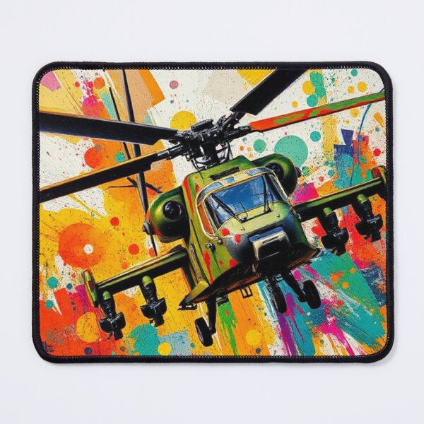 Item preview, Military helicopter amidst an explosion of colors designed and sold by RAISC.