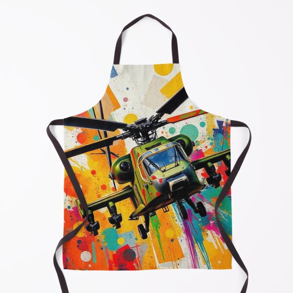 Item preview, Military helicopter amidst an explosion of colors designed and sold by RAISC.