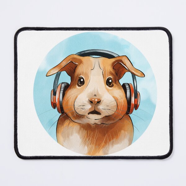 Item preview, Cute hamster listening to music with headphones on a clear background during a bright day designed and sold by Ms. Iryna.