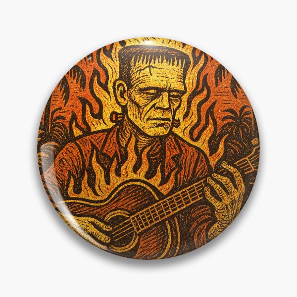 Item preview, Frankenstein on Fire Playing Guitar designed and sold by 40degreesSouth.