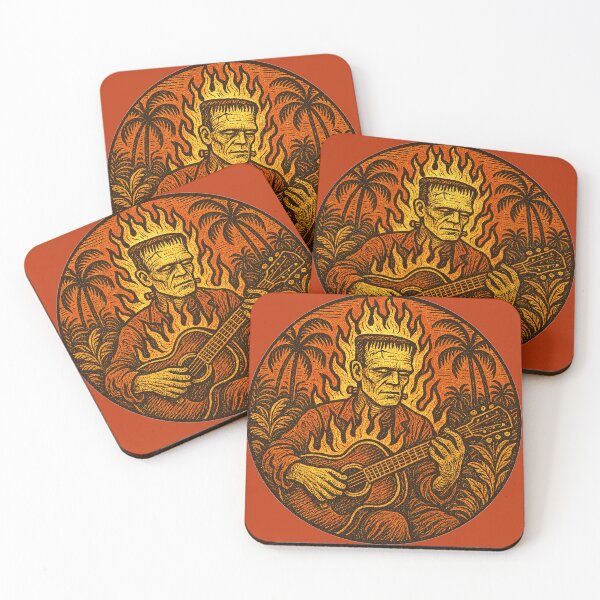 Item preview, Frankenstein on Fire Playing Guitar designed and sold by 40degreesSouth.