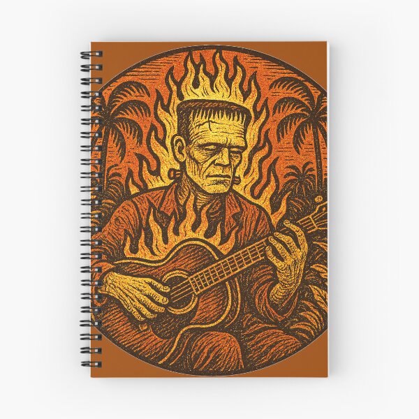 Item preview, Frankenstein on Fire Playing Guitar designed and sold by 40degreesSouth.
