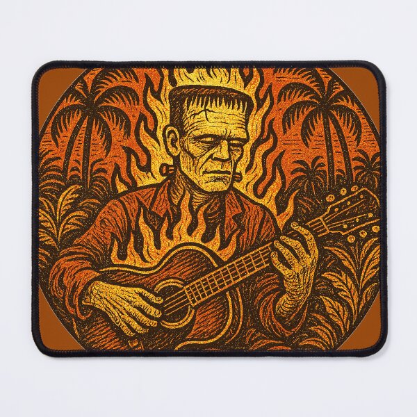 Item preview, Frankenstein on Fire Playing Guitar designed and sold by 40degreesSouth.