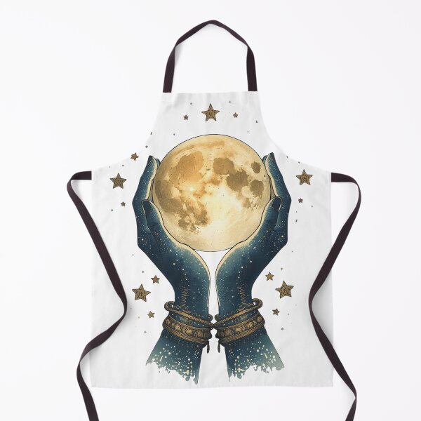 Item preview, Celestial Hands Holding Moon – Mystic Boho Spiritual Art designed and sold by catcurio.