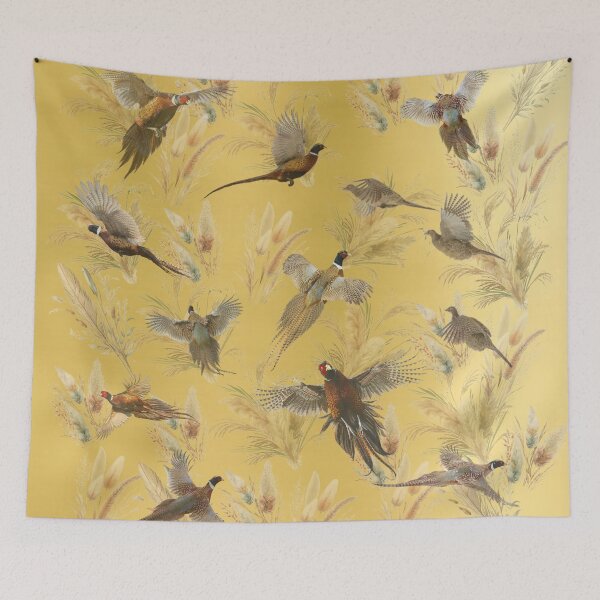 Item preview, Flying Pheasants on Golden Field ,  Wildlife Art designed and sold by TammyHunterArt.