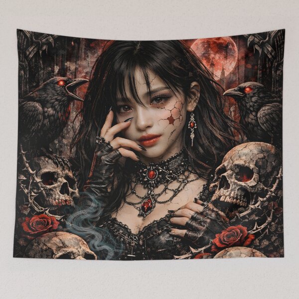Item preview, Ahyeon BABYMONSTER Raven Skull Gothic Fanart Sticker designed and sold by Valereekmerch.