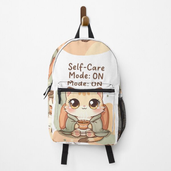 Item preview, Cute Self Care Cat Drinking Coffee designed and sold by Moody Vibes Studio.