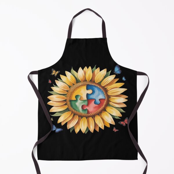 Item preview, Sunflower Autism Puzzle Heart with Butterflies designed and sold by DailySparks.