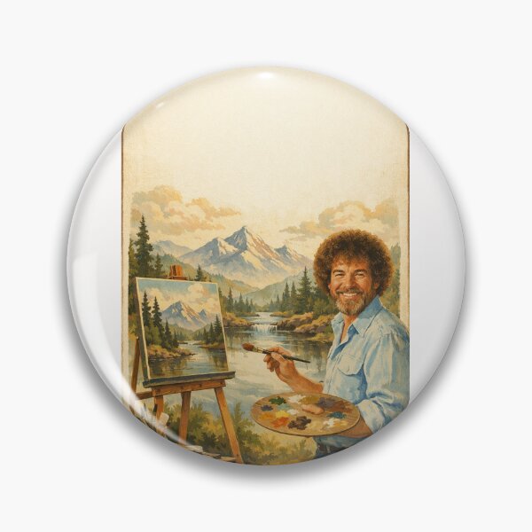 Item preview, Bob Ross Painting Mountain River Landscape Joy of Painting Style designed and sold by Places On Earth.
