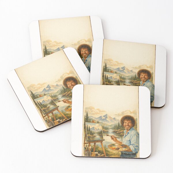 Item preview, Bob Ross Painting Mountain River Landscape Joy of Painting Style designed and sold by Places On Earth.