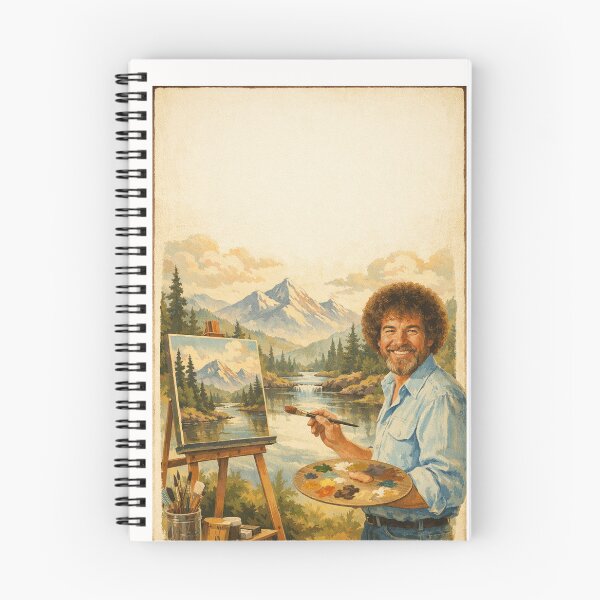 Item preview, Bob Ross Painting Mountain River Landscape Joy of Painting Style designed and sold by Places On Earth.