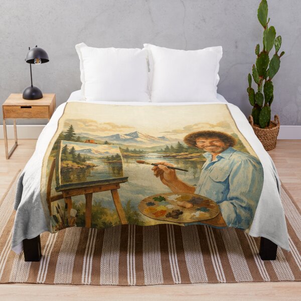 Item preview, Bob Ross Painting Mountain River Landscape Joy of Painting Style designed and sold by Places On Earth.