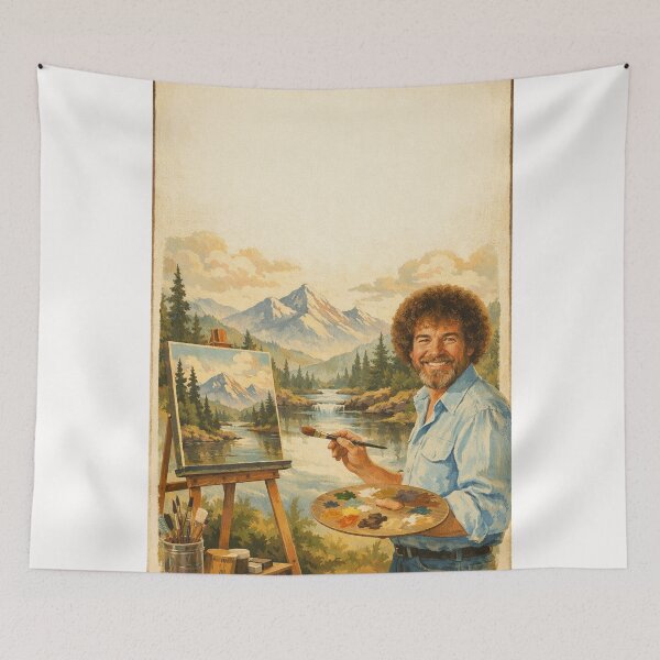 Item preview, Bob Ross Painting Mountain River Landscape Joy of Painting Style designed and sold by Places On Earth.