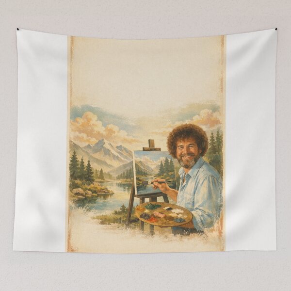 Item preview, Bob Ross Easel Painting Scenic Mountain Reflection Landscape designed and sold by Places On Earth.