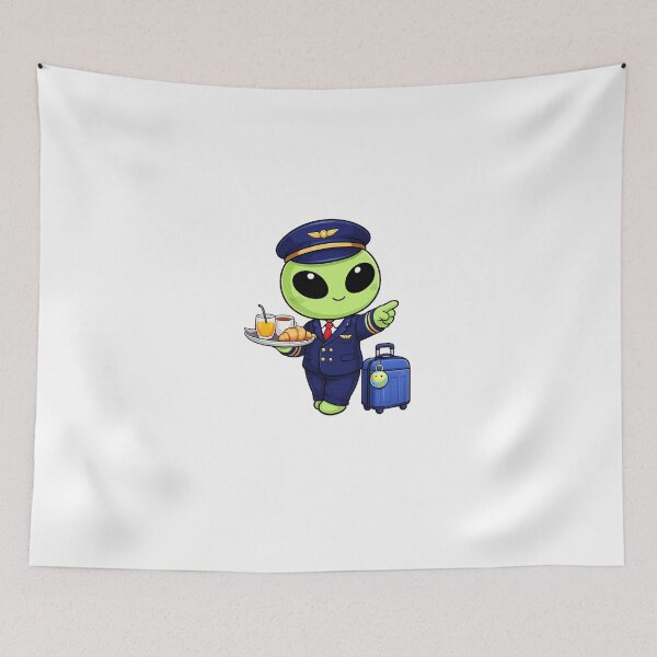 Item preview, Cute Alien Flight Attendant | Kawaii Travel Steward Design designed and sold by fedetrev.