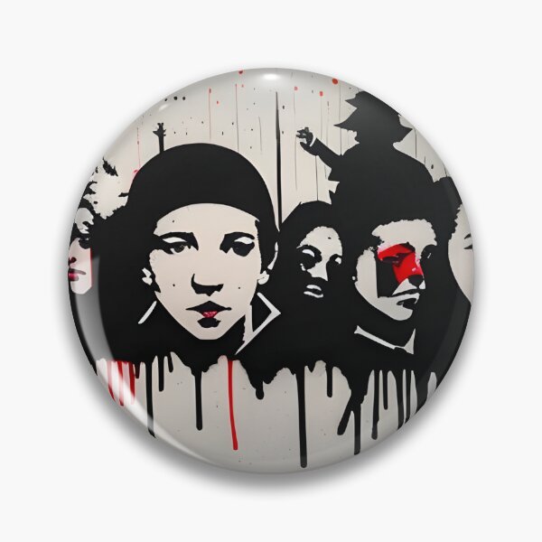 Item preview, Graffiti Street Art Faces Grey Red Back designed and sold by ArtFusionEmporium.