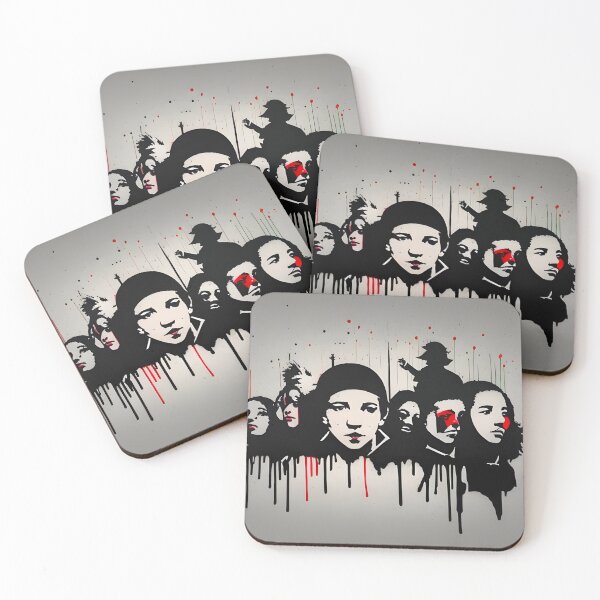 Item preview, Graffiti Street Art Faces Grey Red Back designed and sold by ArtFusionEmporium.