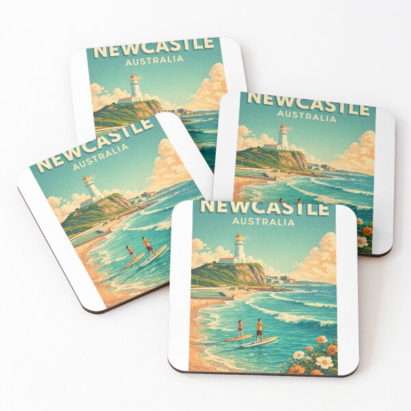 Item preview, Newcastle Australia Nobbys Lighthouse Paddleboard Coastal Scene designed and sold by Aryabek.