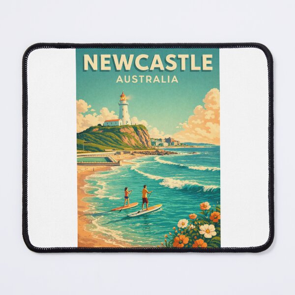 Item preview, Newcastle Australia Nobbys Lighthouse Paddleboard Coastal Scene designed and sold by Aryabek.