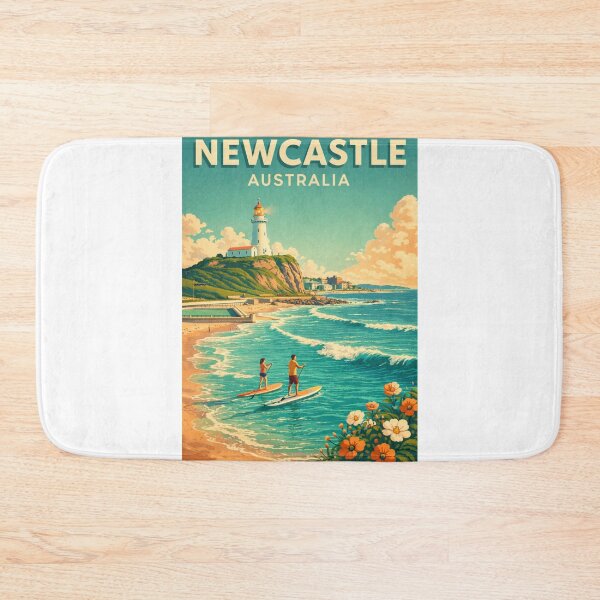Item preview, Newcastle Australia Nobbys Lighthouse Paddleboard Coastal Scene designed and sold by Aryabek.