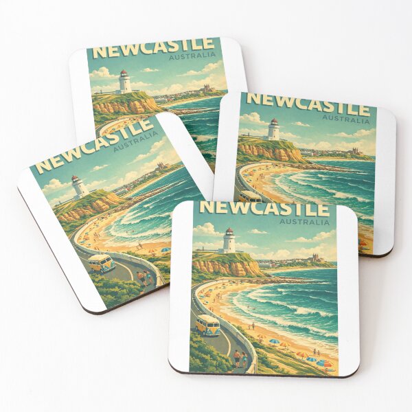 Item preview, Newcastle Australia Coastal Drive Nobbys Lighthouse and City Shoreline designed and sold by Aryabek.
