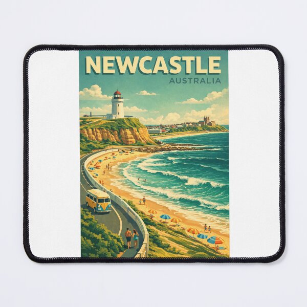 Item preview, Newcastle Australia Coastal Drive Nobbys Lighthouse and City Shoreline designed and sold by Aryabek.