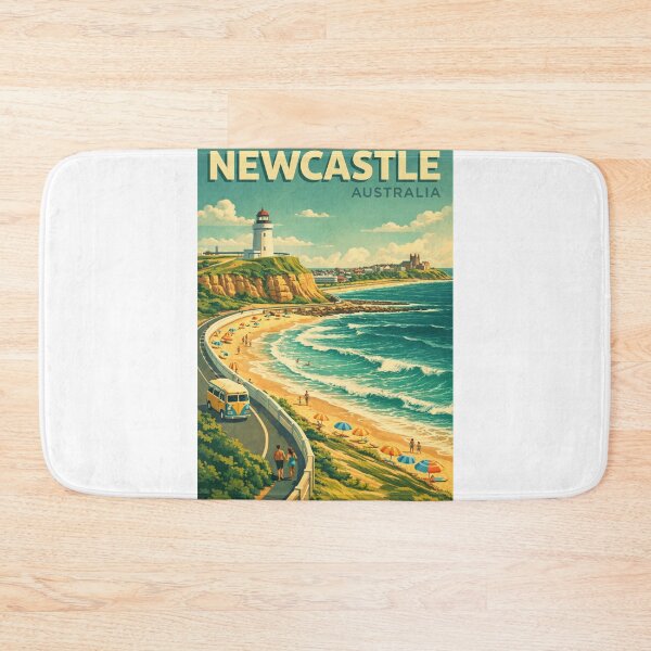 Item preview, Newcastle Australia Coastal Drive Nobbys Lighthouse and City Shoreline designed and sold by Aryabek.
