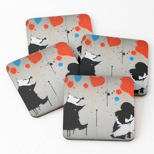 Item preview, Graffiti Street Art Faces Grey Red Back Blue designed and sold by ArtFusionEmporium.