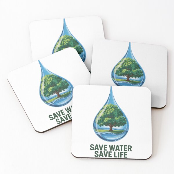 Item preview, Save Water Save Life: Eco Tree Water Drop Art  designed and sold by Nuvoro Eco Awareness.