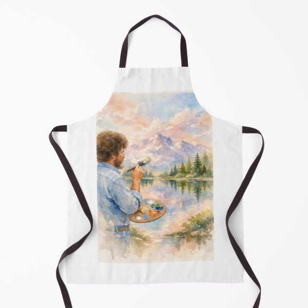 Item preview, Bob Ross Watercolor Mountain Reflection Serene Forest Scene designed and sold by Aryabek.