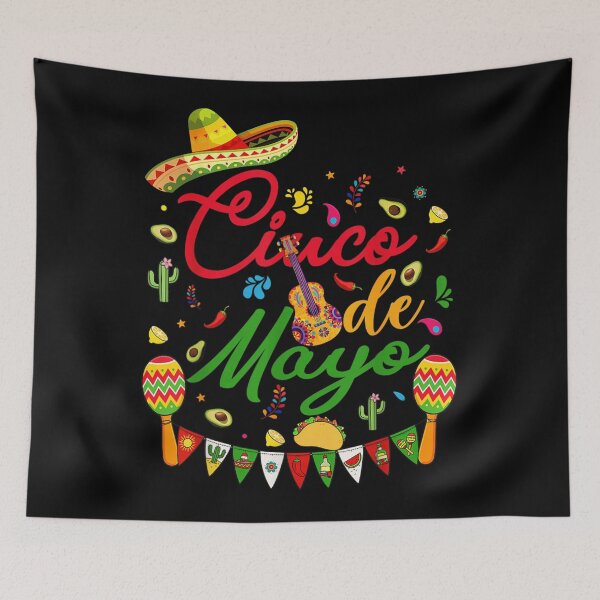 Item preview, Vibrant Cinco De Mayo Fiesta Celebration With Sombrero Maracas And Tacos designed and sold by Phil Ben.