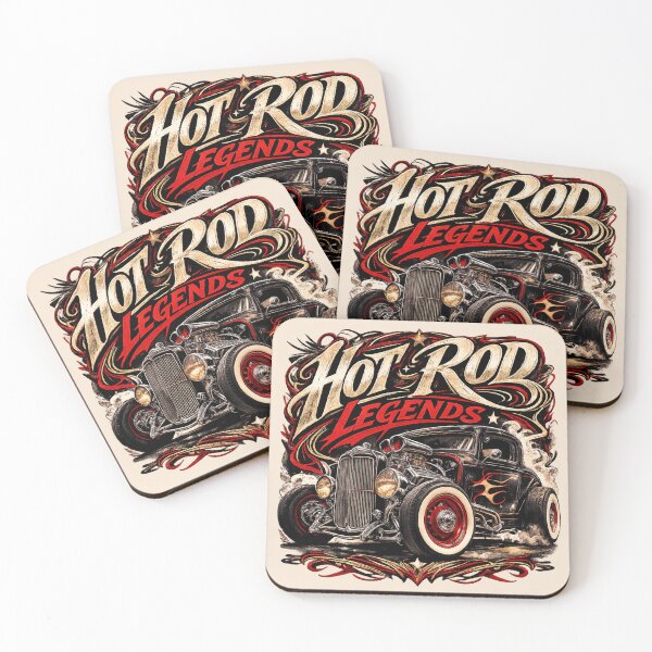 Item preview, Hot Rod Legends Vintage Classic Car Art designed and sold by Retro Arabica.