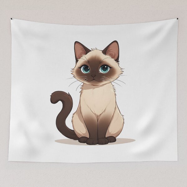Item preview, Cute Siamese Kitty – Adorable Blue-Eyed Cat Illustration designed and sold by Karolina’s Cozy Creations.
