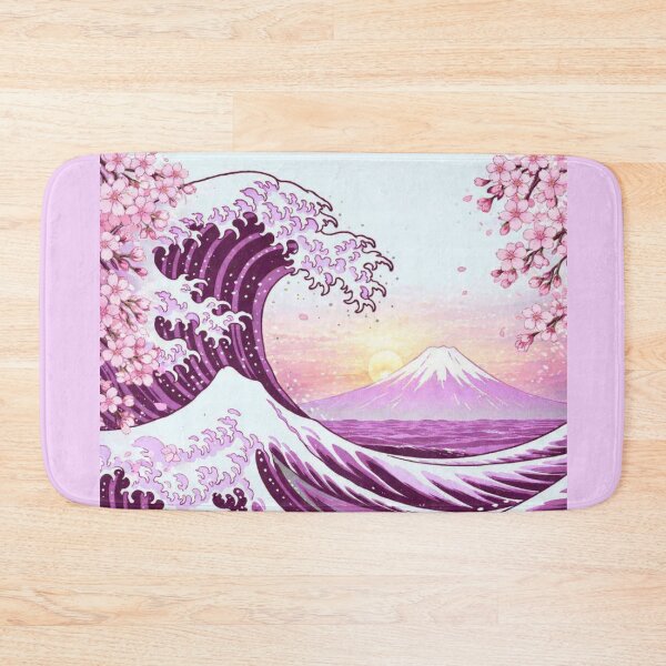 Item preview, Beautiful Purple Wave Fuji Sakura Ukiyo-e Edo Art designed and sold by SakuraMarket26.